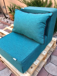 Perna sezut Hiko Out cu burete ferm 50x50cm cu inaltime 20cm verde pentru canapele exterior, paleti, terasa - Img 2
