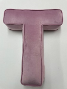 Perna XL, 42cm, Hiko Name litera T din catifea albastra sau roz, cu vipusca
