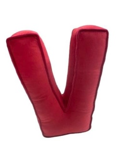 Perna XL, 42cm, Hiko Name litera V din catifea albastra sau roz, cu vipusca - Img 2