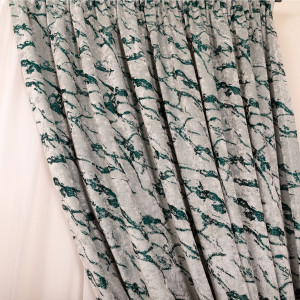 Set 2 draperii Hiko Chenille verde, cu rejansa - Img 3