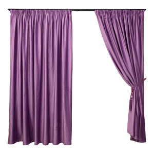 Set 2 draperii Hiko Comfy catifea lavanda ice cream, cu rejansa - Img 2