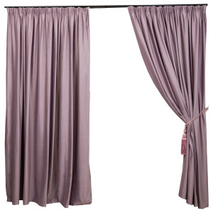 Set 2 draperii Hiko COMFY catifea roz pudra, cu rejansa - Img 2