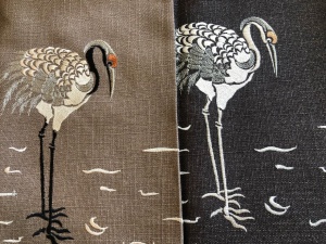 Set 2 draperii maro, Hiko Deluxe Collection, Birds, cu rejansa - Img 2
