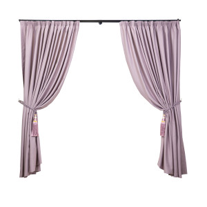 Set 2 draperii opace, Hiko Blackout roz lavanda prafuit, cu rejansa - Img 2