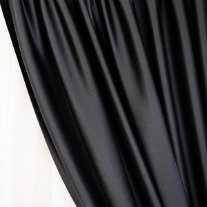 Set 2 draperii opace, ignifugate Hiko Hotel Lux Blackout negru, cu rejansa - Img 4