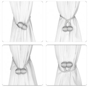 Set 2 magneti decorativi pentru draperii si perdele Hiko, rosu aprins, bordo - Img 2