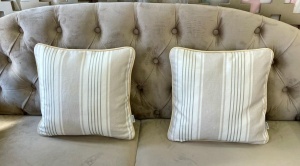 Set 2 perne decorative 2Face din bumbac brodat, cu fata detasabila, Hiko crem, editie limitata - Img 5