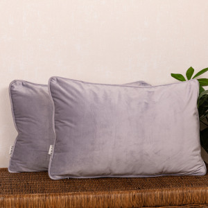 Set 2 perne decorative 2x40x60cm cu fata detasabila, Hiko COMFY catifea gri