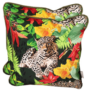 Set 2 perne decorative cu fata detasabila, Hiko Fantasy Indian Jungle - Img 2