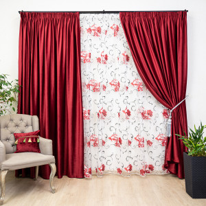 Set doua perne decorative cu fata detasabila, Hiko Comfy catifea bordeaux 2x40x40cm - Img 3