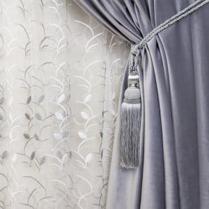 Draperie gri Hiko catifea Comfy Steel Grey, cu rejansa, 1 bucata - Img 3