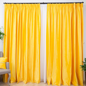 Draperie Hiko COMFY catifea galbena, cu rejansa, 1 bucata - Img 3