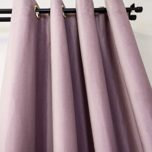 Draperie Hiko Comfy catifea roz pudra, prindere pe inele alama, 1 bucata - Img 3