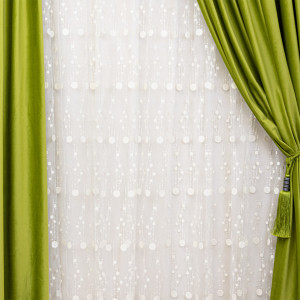 Draperie Hiko COMFY catifea verde fistic, cu rejansa, 1 bucata - Img 3