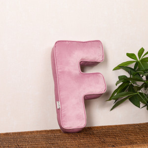 Perna XL, Hiko Name litera F din catifea albastra sau roz, cu vipusca 41x24x9cm - Img 2