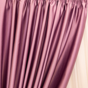 Set 2 draperii opace Hiko Blackout, dimout mov lavanda lucios, cu rejansa - Img 2