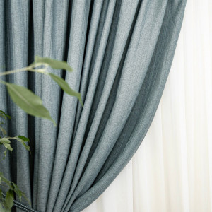 Set 2 draperii opace, Hiko Lux Blackout, dimout Bluevert, cu rejansa - Img 4