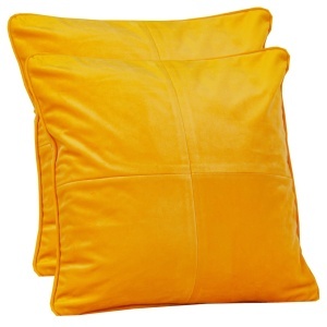 Set 2 FETE de perna cu fermoar Hiko COMFY catifea galbena