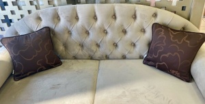 Set 2 perne decorative cu fata detasabila, Hiko Flower maro 2x40x40cm - Img 5