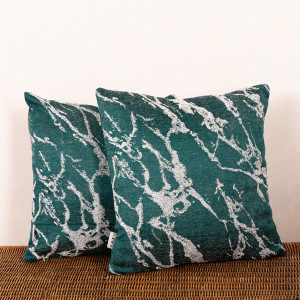 Set 2 perne decorative Hiko Chenille verde dark, cu fata detasabila