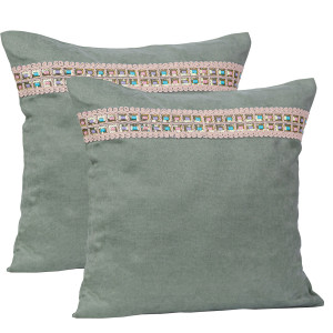 Set doua perne decorative cu fata detasabila, Hiko Base ou de rata 2x40x40cm - Img 2