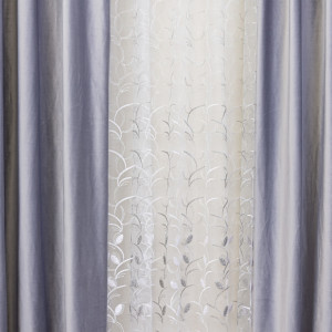 Draperie gri Hiko catifea Comfy Steel Grey, cu rejansa, 1 bucata - Img 4