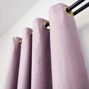 Draperie Hiko Comfy catifea roz pudra, prindere pe inele alama, 1 bucata - Img 4