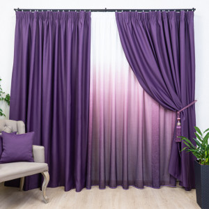 Draperie opaca, Hiko BLACKOUT mov, cu rejansa, 1 bucata - Img 4