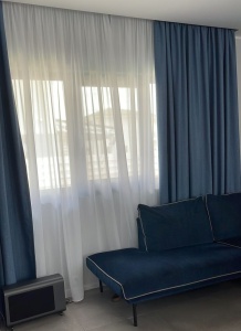 Draperie opaca, Hiko Deluxe Blackout 100%, albastru, cu rejansa, 1 bucata - Img 5