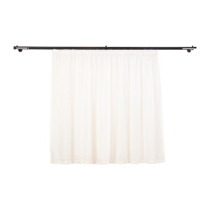 Perdea alba, scurta, tip in cu dantela Hiko Angie's Duck pentru geam bucatarie sau balcon, pentru galerie sau sina, cu rejansa Premium creion de 6,5cm - Img 2