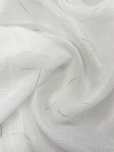 Perdea tip in Hiko Angie Linen alb/ argintiu, cu rejansa la alegere