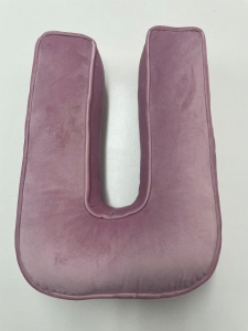 Perna XL, 42cm, Hiko Name litera U din catifea albastra sau roz, cu vipusca