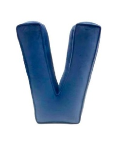 Perna XL, 42cm, Hiko Name litera V din catifea albastra sau roz, cu vipusca