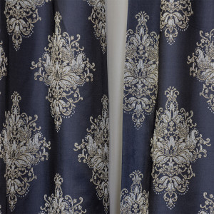 Set 2 draperii baroc, Hiko IMPERIAL CHATEAU albastru, cu rejansa - Img 3
