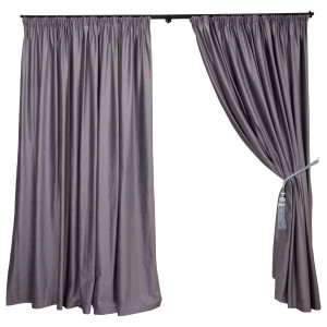 Set 2 draperii Hiko COMFY catifea gri movuliu, cu rejansa - Img 2