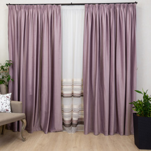 Set 2 draperii Hiko COMFY catifea roz pudra, cu rejansa - Img 3
