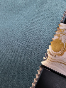 Set 2 draperii opace, Hiko Deluxe Blackout 100% verde, cu rejansa - Img 3