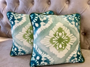 Set 2 FETE de perna din bumbac fin Hiko Retro verde 2x40x40cm
