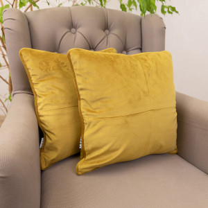 Set 2 perne decorative cu fata detasabila, Hiko COMFY catifea mustar auriu - Img 1
