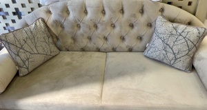 Set 2 perne decorative din material plin, cu fata detasabila si vipusca roz pudra, 2x40x40cm - Img 3