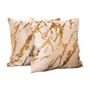 Set 2 perne decorative Hiko Chenille mustar, cu fata detasabila - Img 2