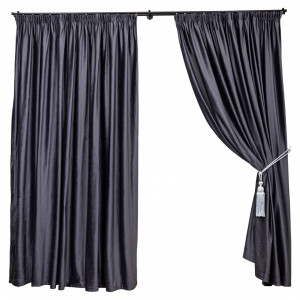 Draperie Hiko Comfy catifea gri antracit, cu rejansa, 1 bucata - Img 2