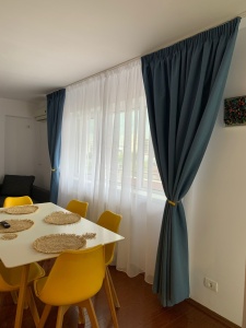 Draperie opaca, Hiko Deluxe Blackout 100%, albastru, cu rejansa, 1 bucata - Img 6