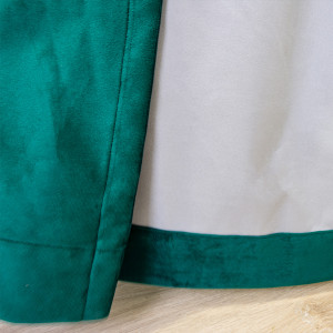 Draperie opaca Hiko Genuine, catifea 100% Blackout verde smarald, cu rejansa, 1 bucată - Img 4