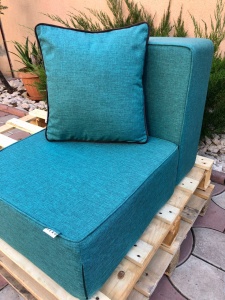 Perna sezut Hiko Out cu burete ferm 50x50cm cu inaltime 20cm verde pentru canapele exterior, paleti, terasa - Img 5