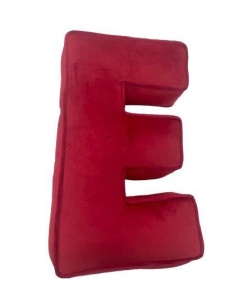Perna XL, Hiko Name litera E din catifea albastra sau roz, cu vipusca 43x23x9cm - Img 5