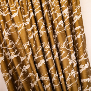 Set 2 draperii Hiko Chenille mustar, dark, cu rejansa - Img 3