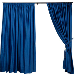 Set 2 draperii Hiko Comfy catifea albastru royal, cu rejansa - Img 2