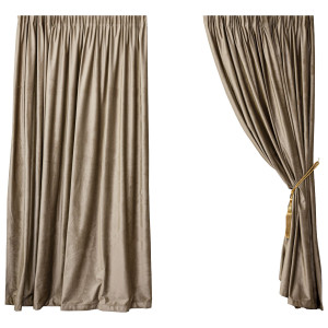 Set 2 draperii Hiko COMFY catifea bej, cu rejansa - Img 2