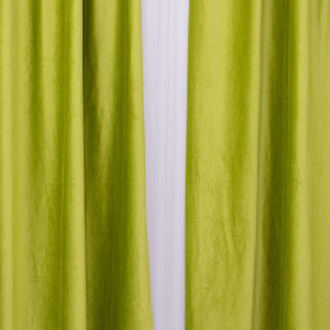 Set 2 draperii Hiko COMFY catifea verde fistic, cu rejansa - Img 4